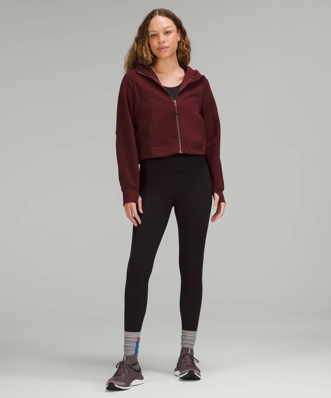 Lululemon Scuba Oversized 1/2 Zip Hoodie - Red Merlot - lulu fanatics