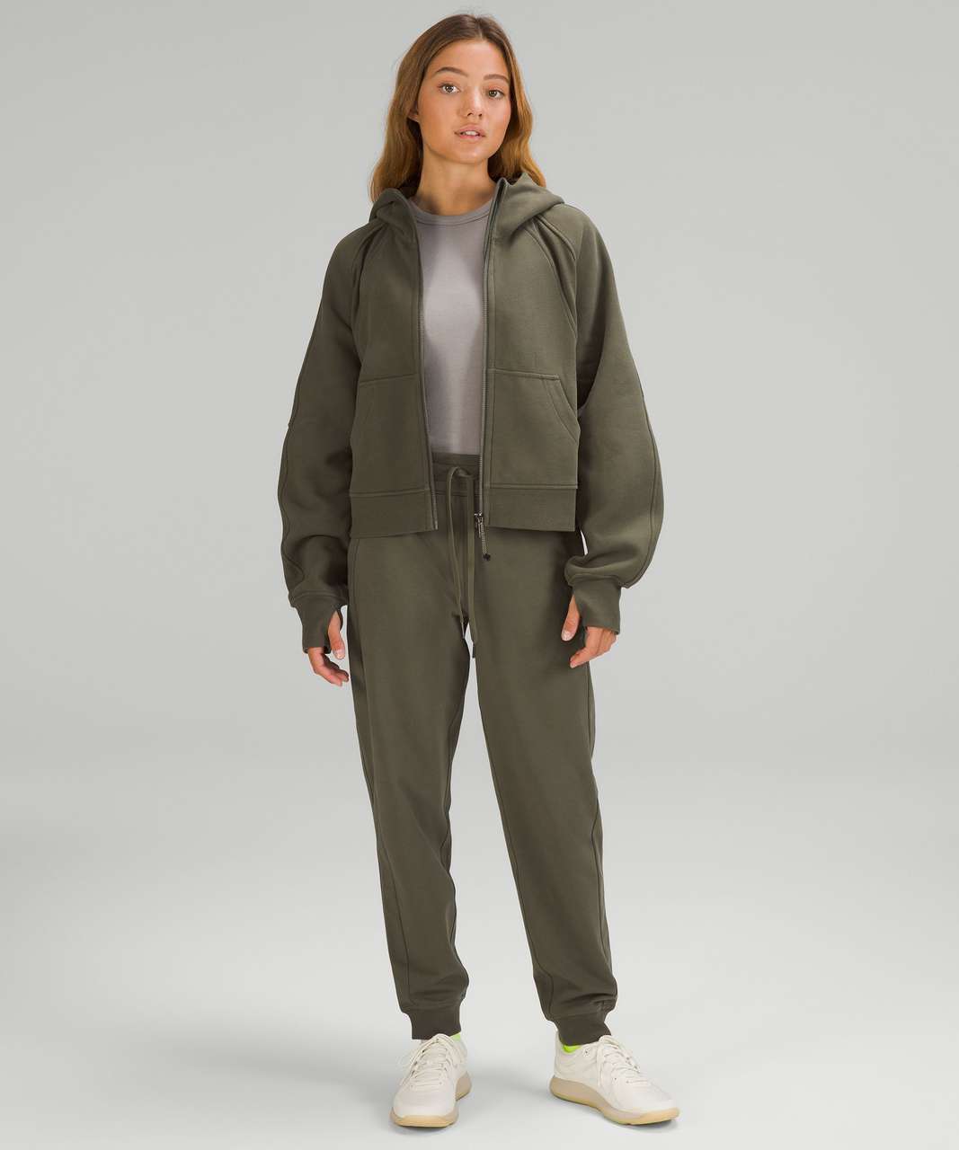 Lululemon Scuba Oversized Full-Zip - Bronze Green - lulu fanatics