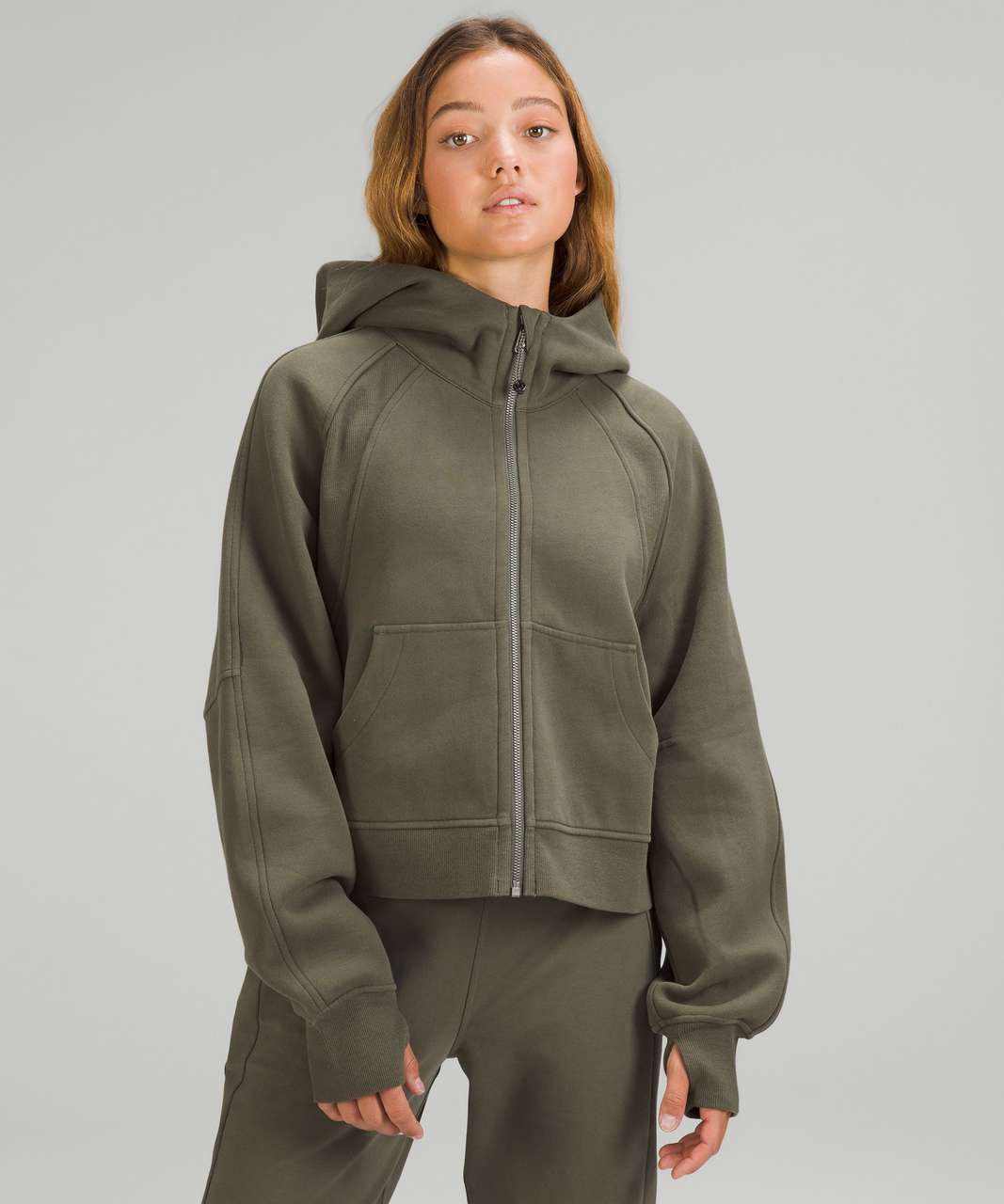 Lululemon Women's Scuba Oversized Full Zip Hoodie Bronze Green XS