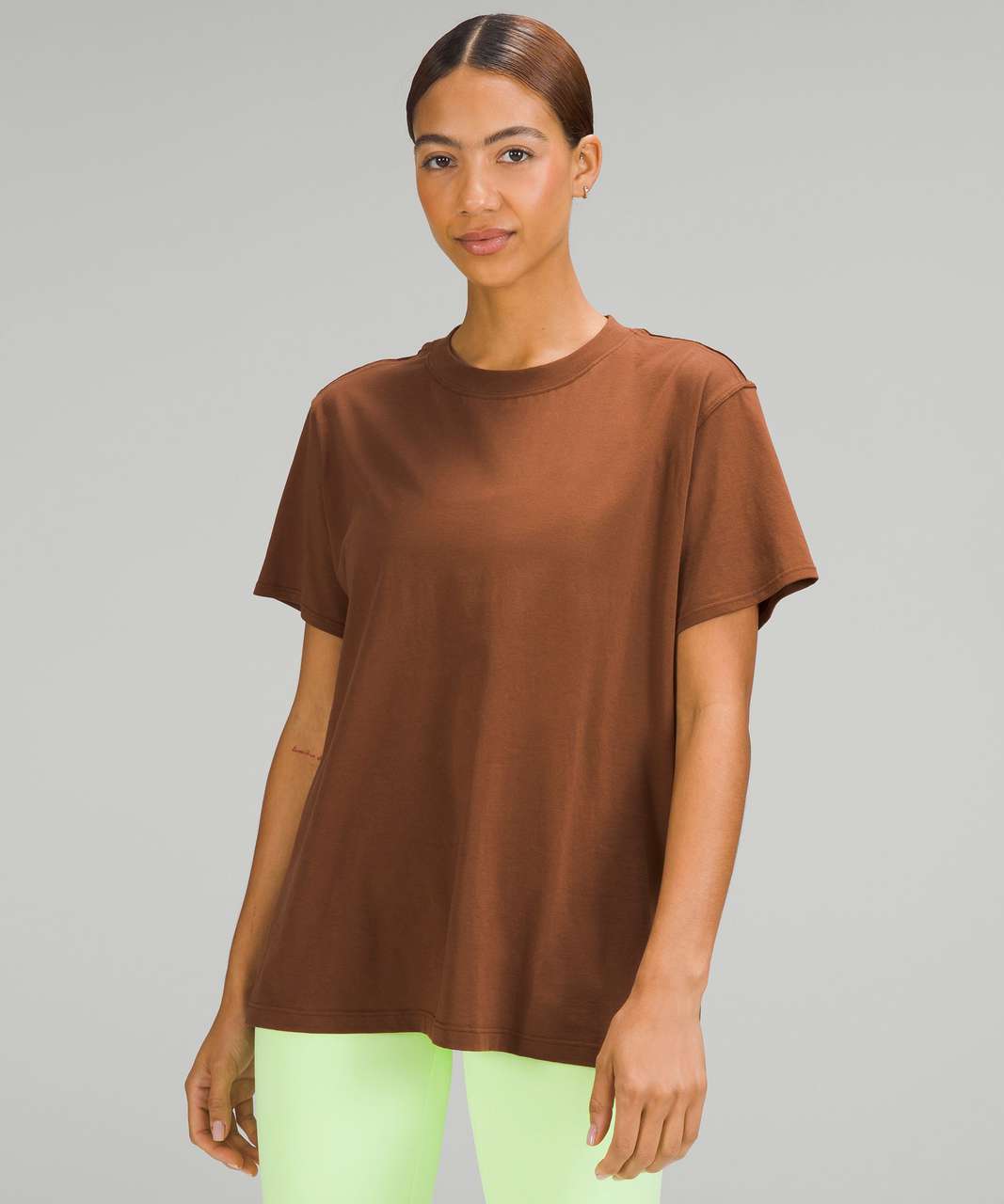 Brown Tee - Short Sleeve Top - Jersey Knit Top - Scoop Neck Top - Lulus