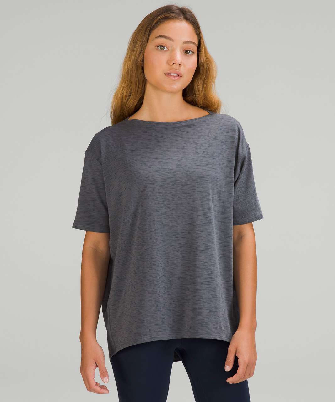 New Lululemon Back In Action Short Sleeve Size 10 Heathered Core