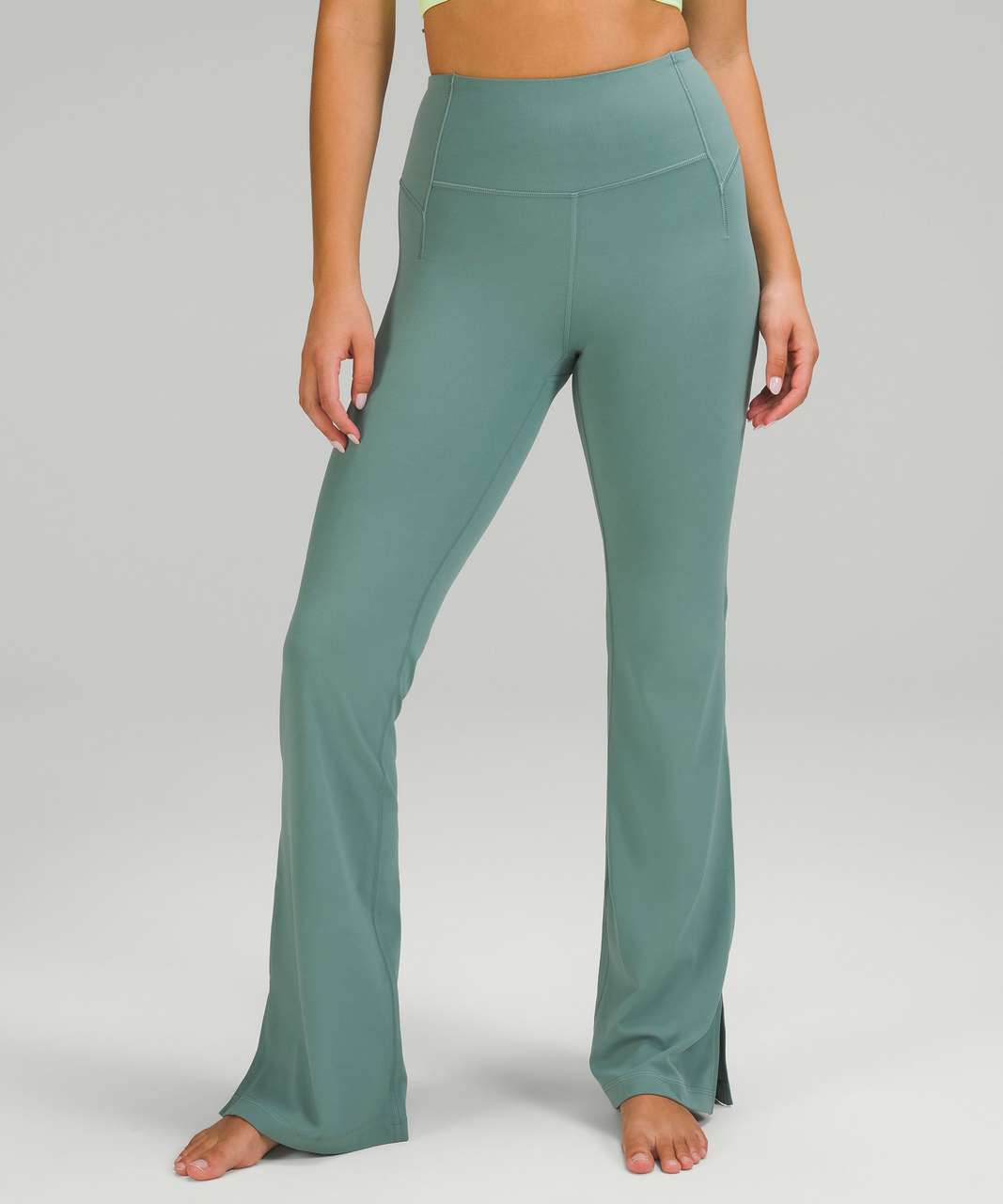 Lululemon Groove Super High Rise Split Hem Flare Pant Nulu Tidewater Teal Lulu Fanatics 6172