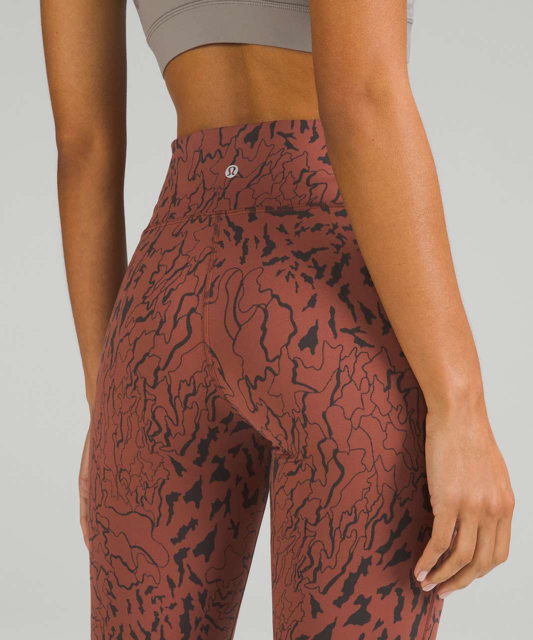 Lululemon Groove Super-High-Rise Split-Hem Flare Pant *Nulu - Camo Contour  Jacquard Ancient Copper Graphite Grey - lulu fanatics