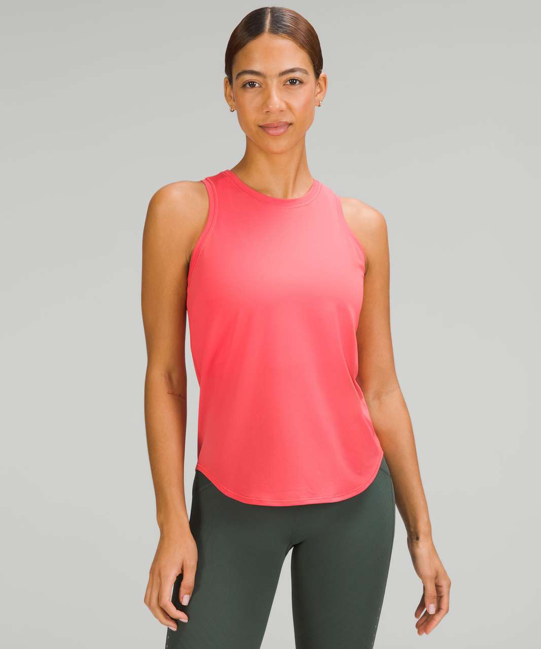 Lululemon High Neck Running and Training Tank Top - Blue Linen - lulu  fanatics