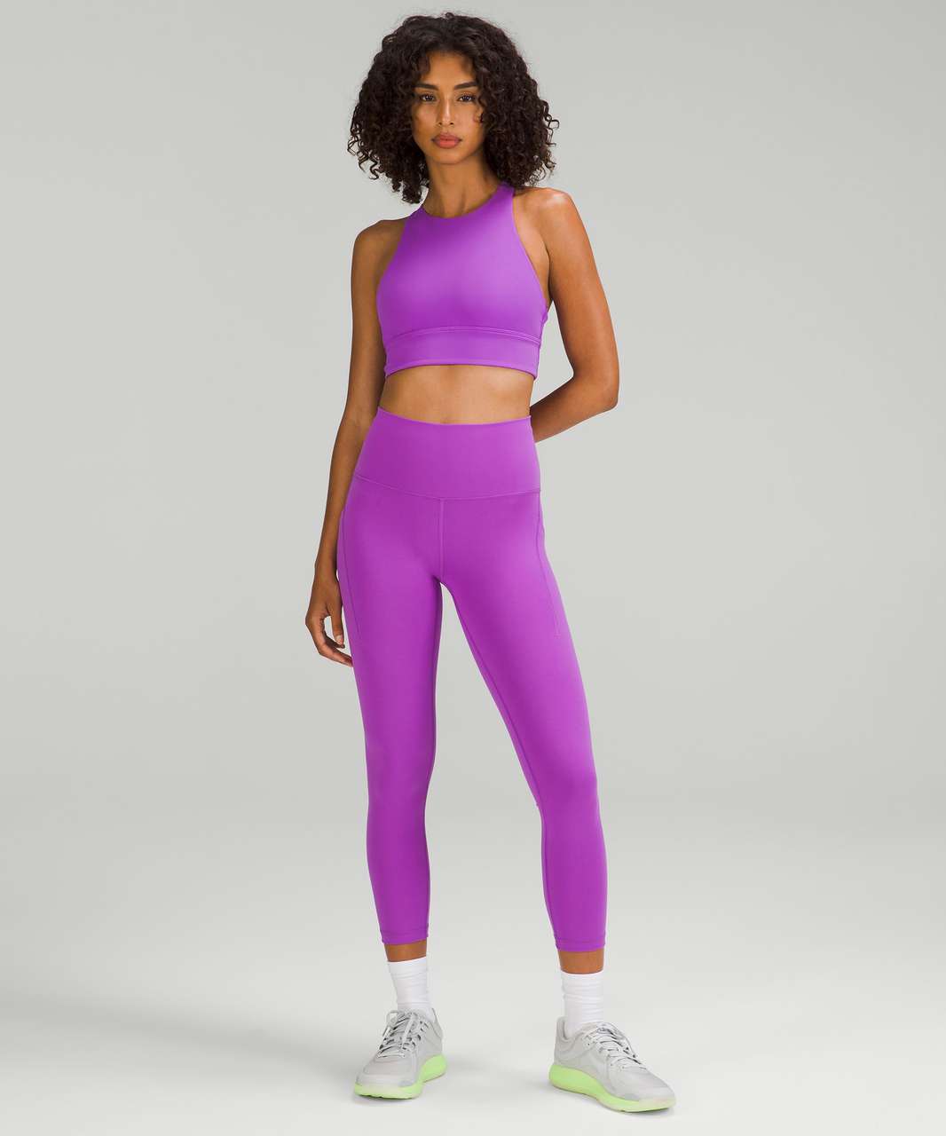 Lululemon Energy High-Neck Longline Tough Bra *Medium Support, B–D Cups - Moonlit Magenta