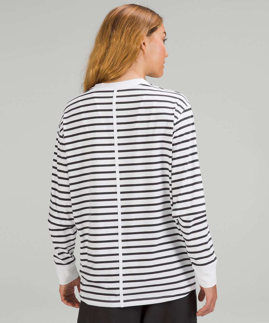 Lululemon All Yours Cotton Long Sleeve Shirt - Yachtie Stripe White Graphite Grey (First Release)