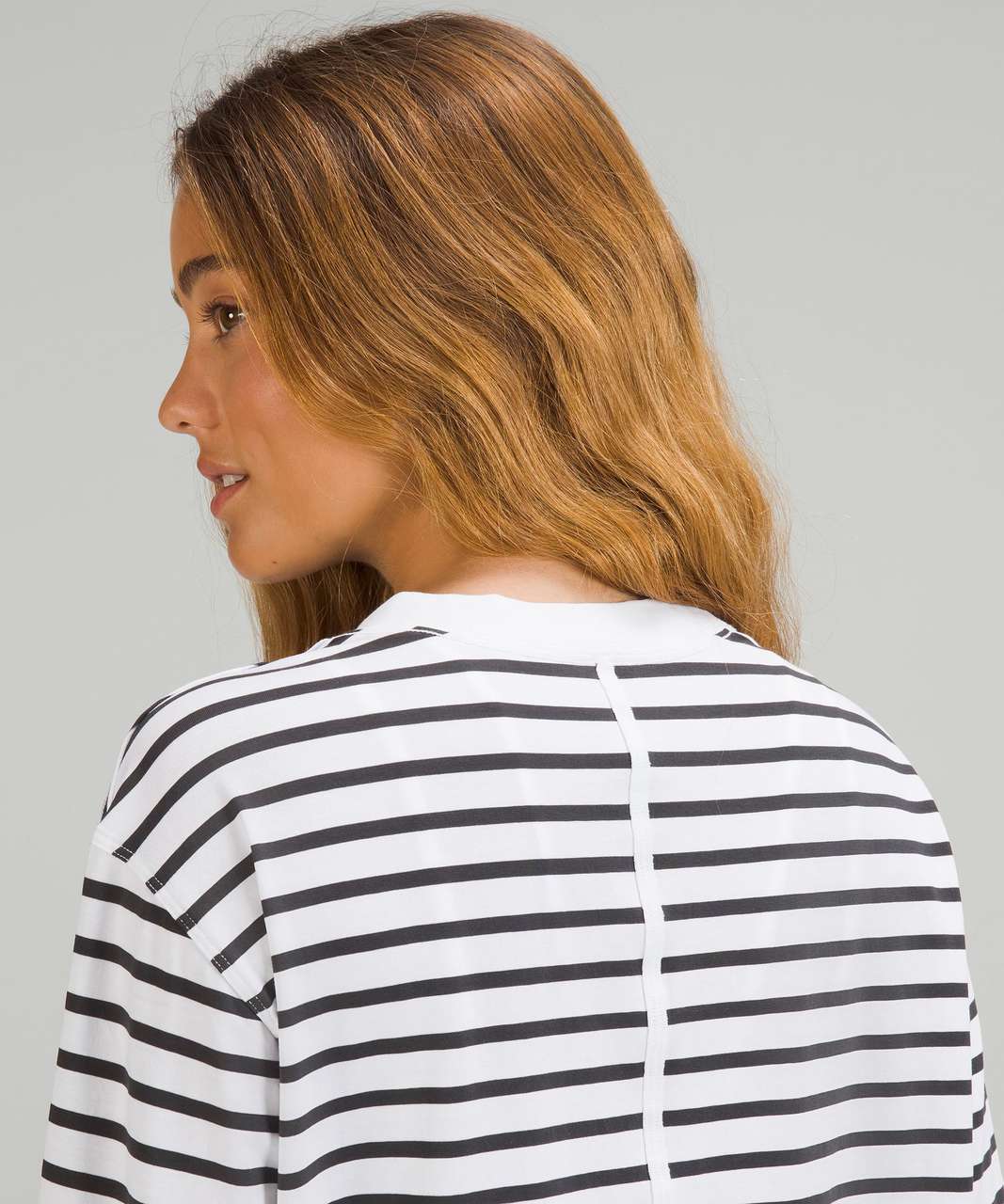 Lululemon All Yours Cotton Long Sleeve Shirt - Yachtie Stripe White Graphite Grey (First Release)