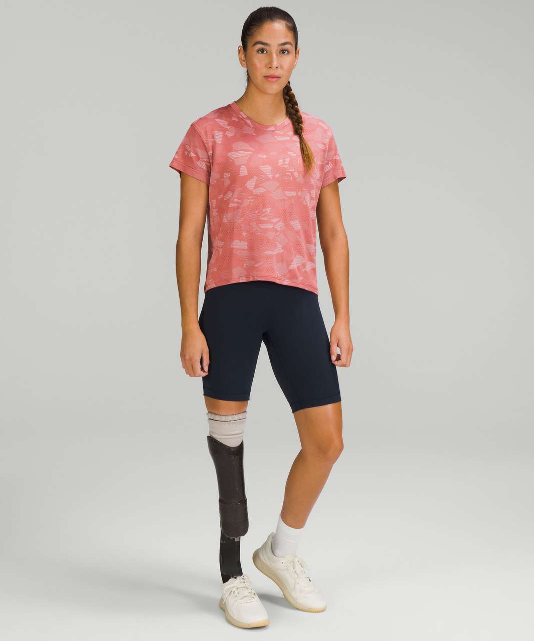 Lululemon Train to Be Short Sleeve Shirt - Mosaic Multiply Brier Rose / Pink Peony