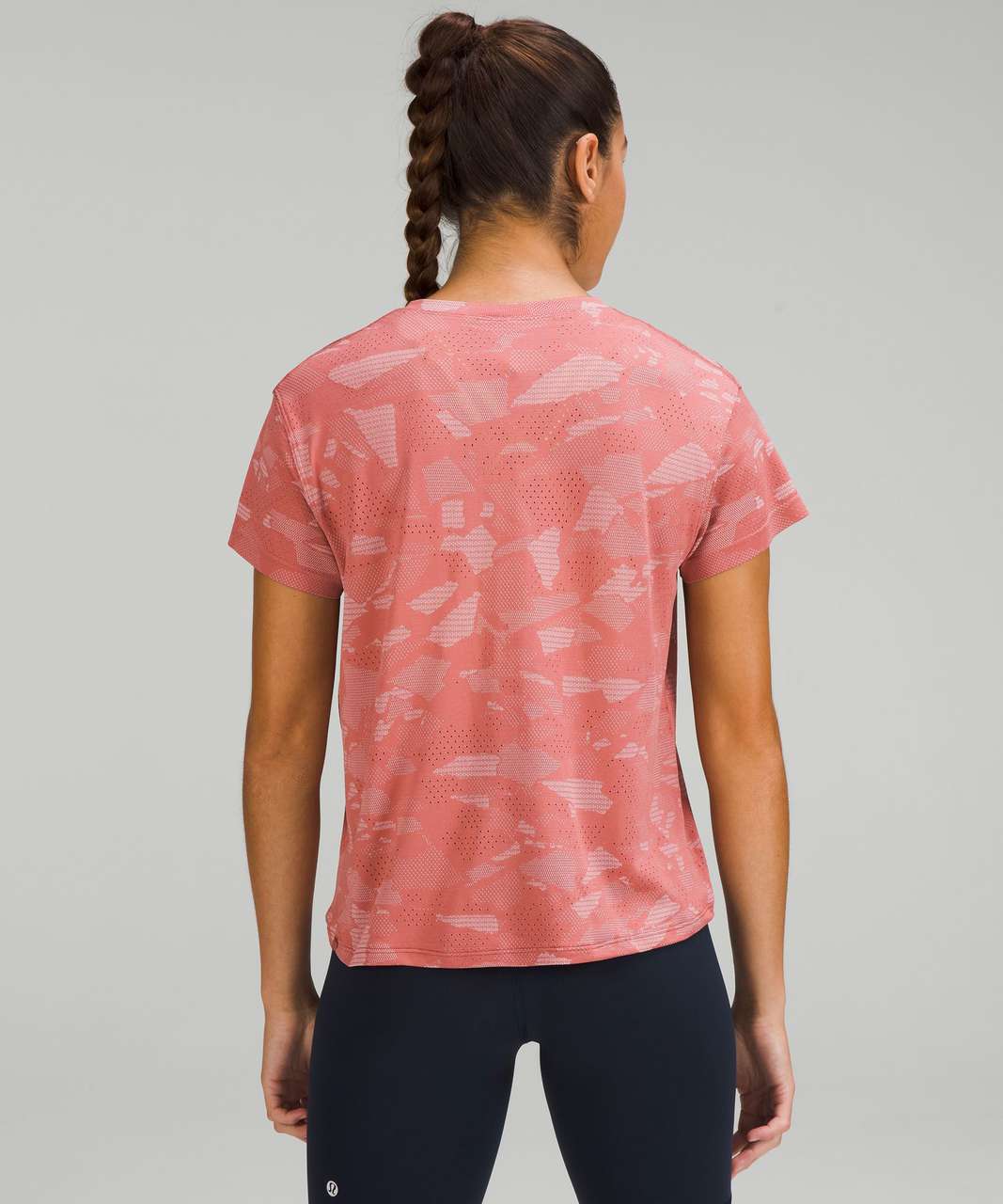 Lululemon Train to Be Short Sleeve Shirt - Mosaic Multiply Brier Rose / Pink Peony