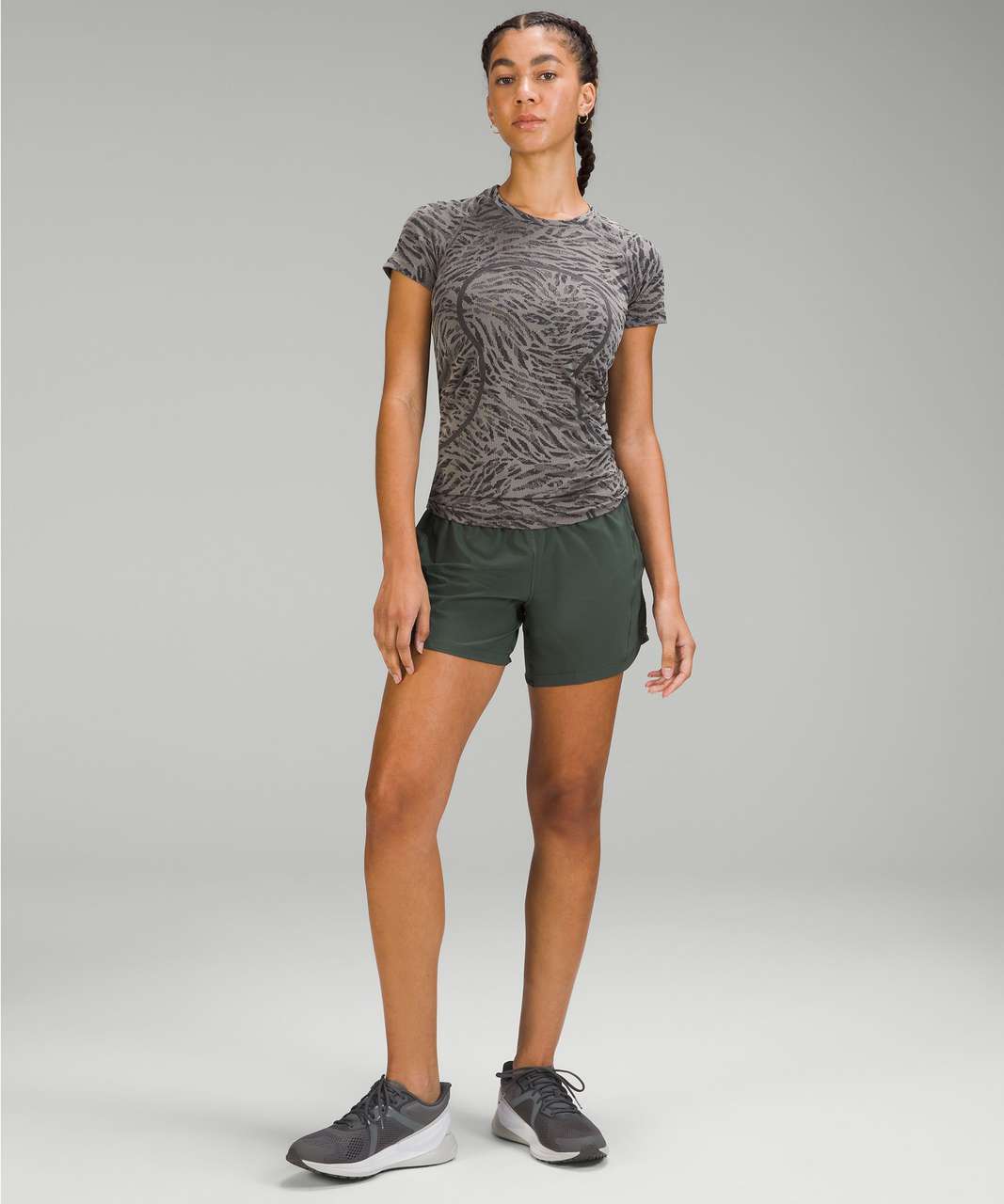 Lululemon Track That High-Rise Lined Short 5" - Smoked Spruce