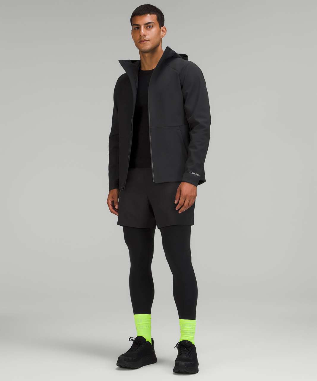 Black Cross Chill hooded running jacket, lululemon