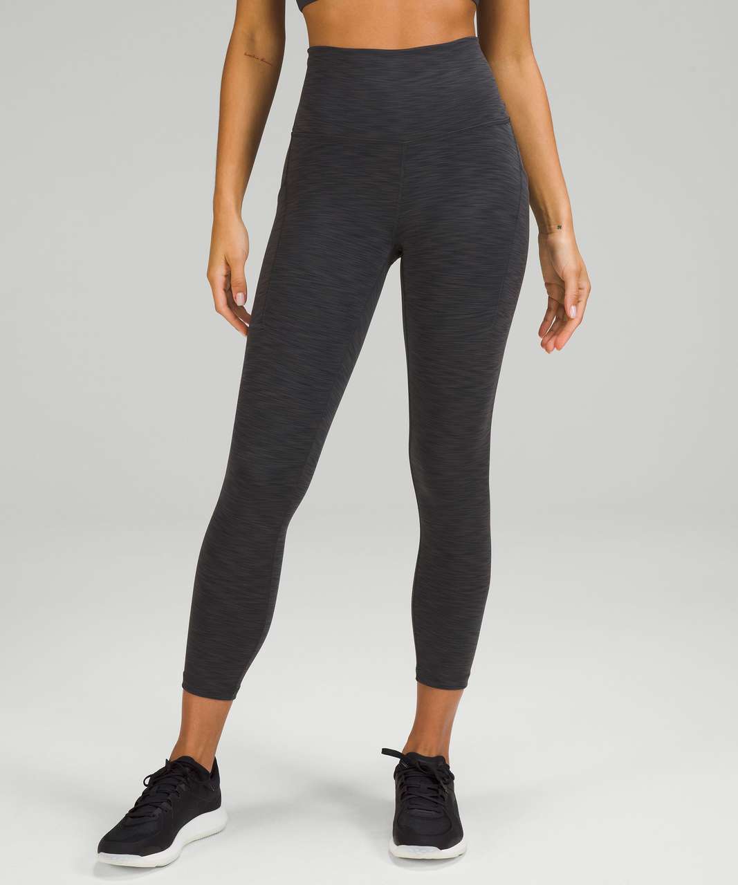 Wunder Train High Rise Tight 25” in heathered graphite gray — do they show  sweat stains? : r/lululemon