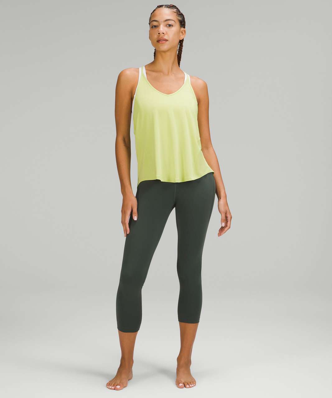 Lululemon Modal Silk Yoga Tank Top Bronze Green size 6 NWT