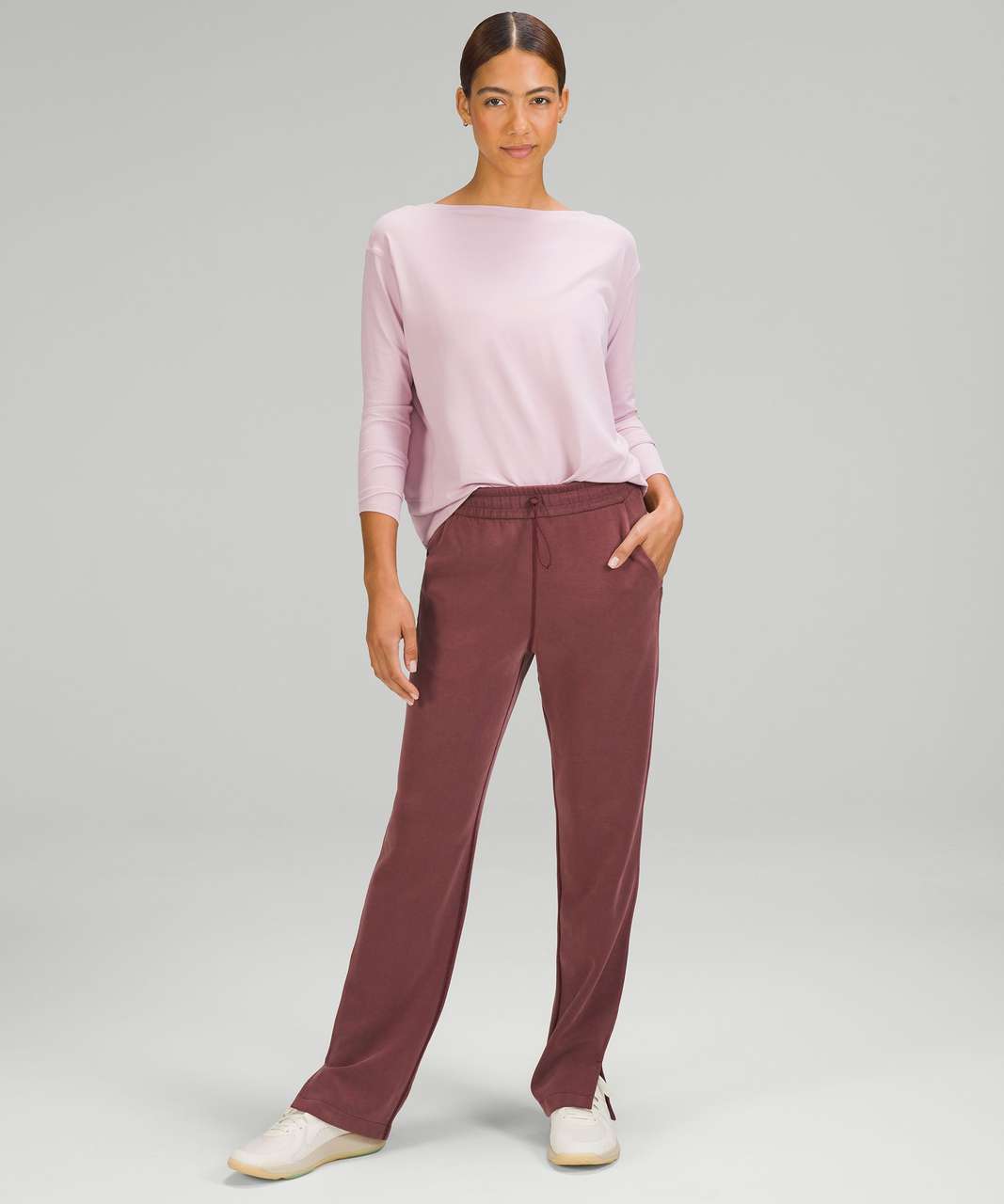 Lululemon Brushed Softstreme Split-Hem High-Rise Pant - Red Merlot ...