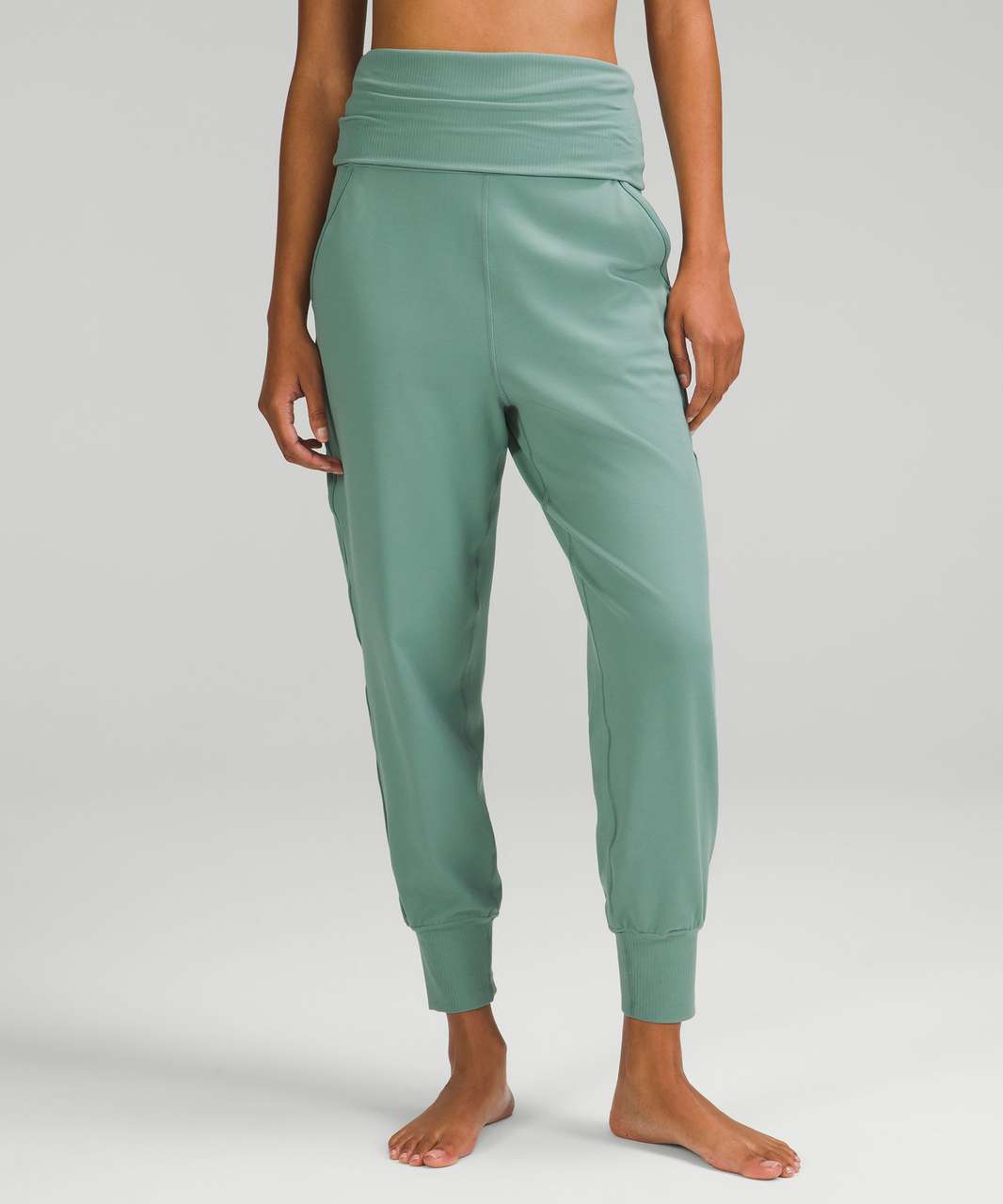 Lululemon Align Super-High-Rise Ribbed-Waist Jogger - Tidewater Teal - lulu  fanatics