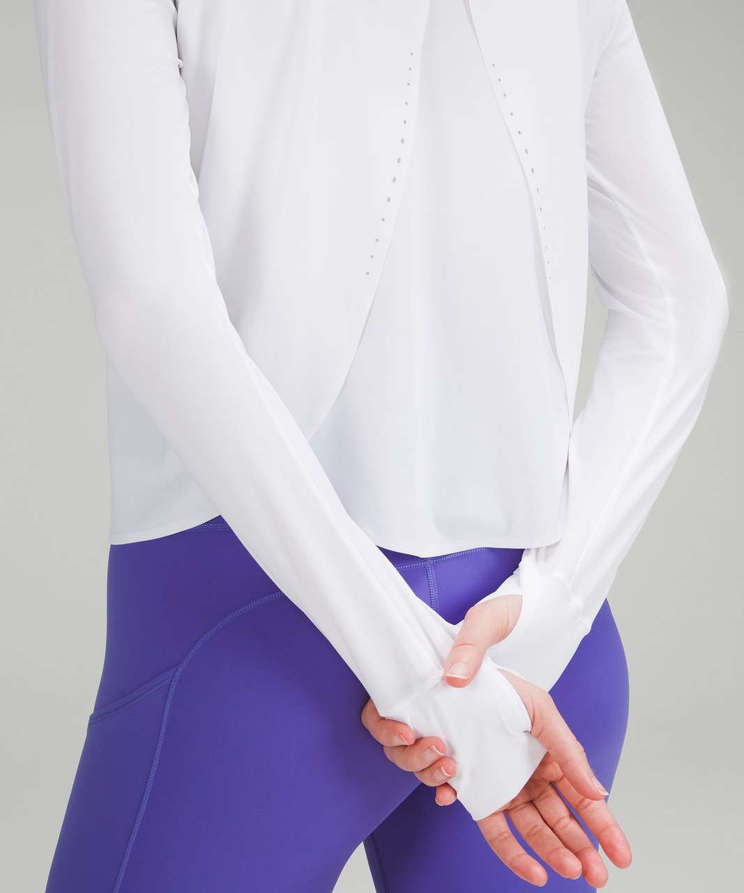 Lululemon Grid-Texture Cropped Tennis Short-Sleeve Shirt - White - lulu  fanatics