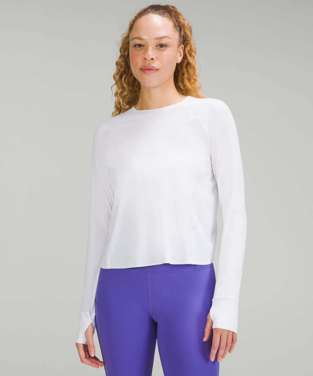 Lululemon UV Protection Running Long Sleeve Shirt - White - lulu fanatics