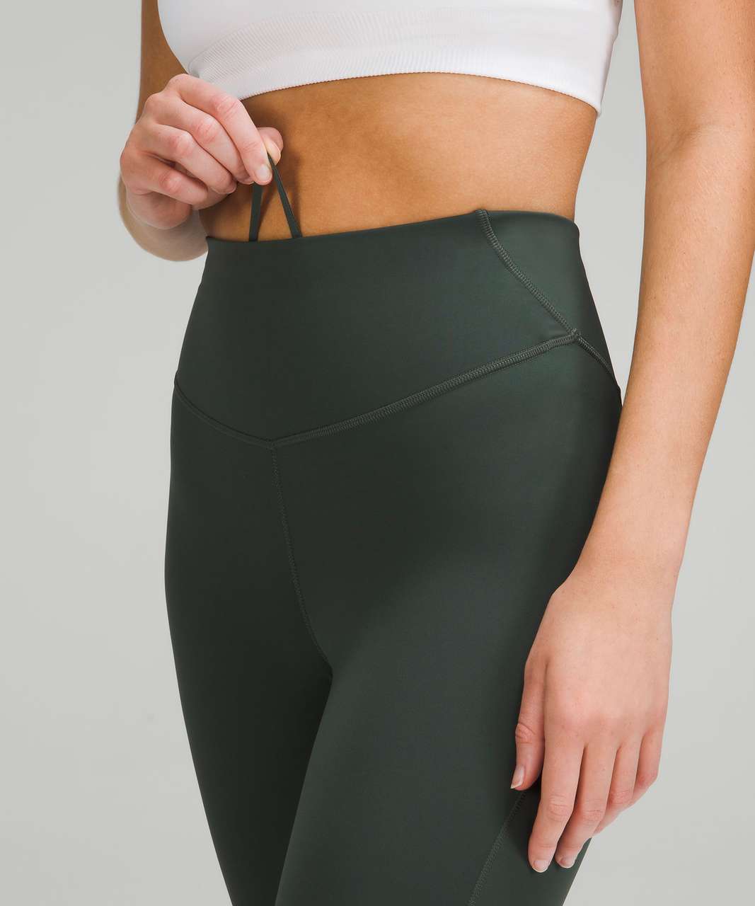 Lululemon Base Pace HR Crop 23” Brushed NULUX Size 8 Everglade Green EVRG  50666