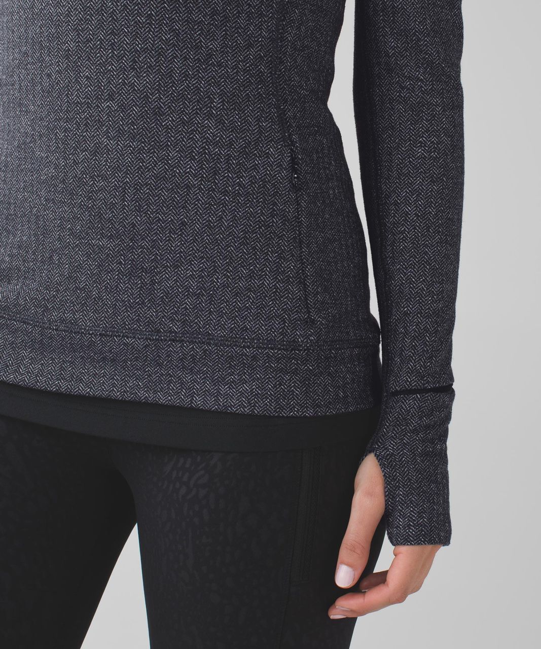 Lululemon Lululemon Think Fast Pullover 6 Heathered Herringbone Rulu L