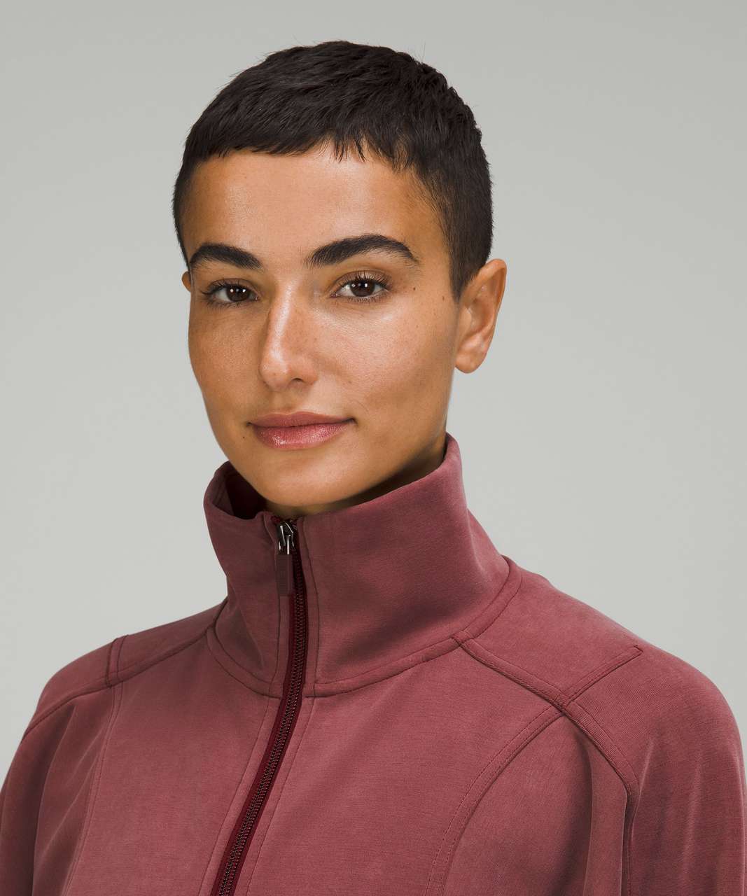 Lululemon Brushed Softstreme Funnel-Neck Zip Up - Red Merlot - lulu fanatics