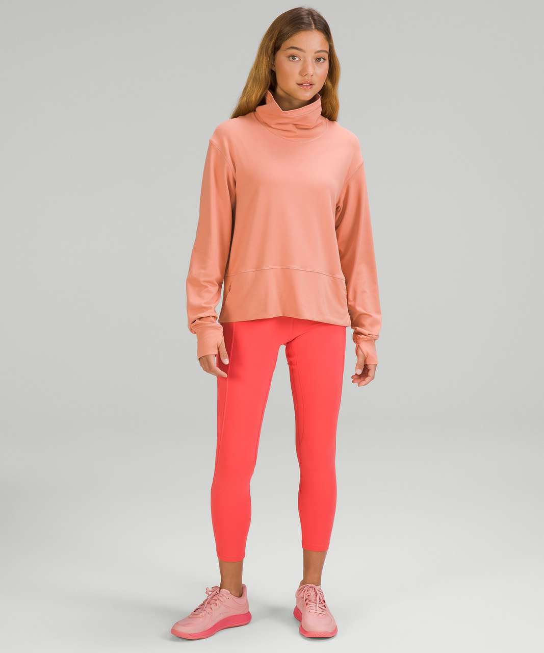 Lululemon Scuba Oversized Funnel Neck Shirt - Pink Savannah - lulu fanatics