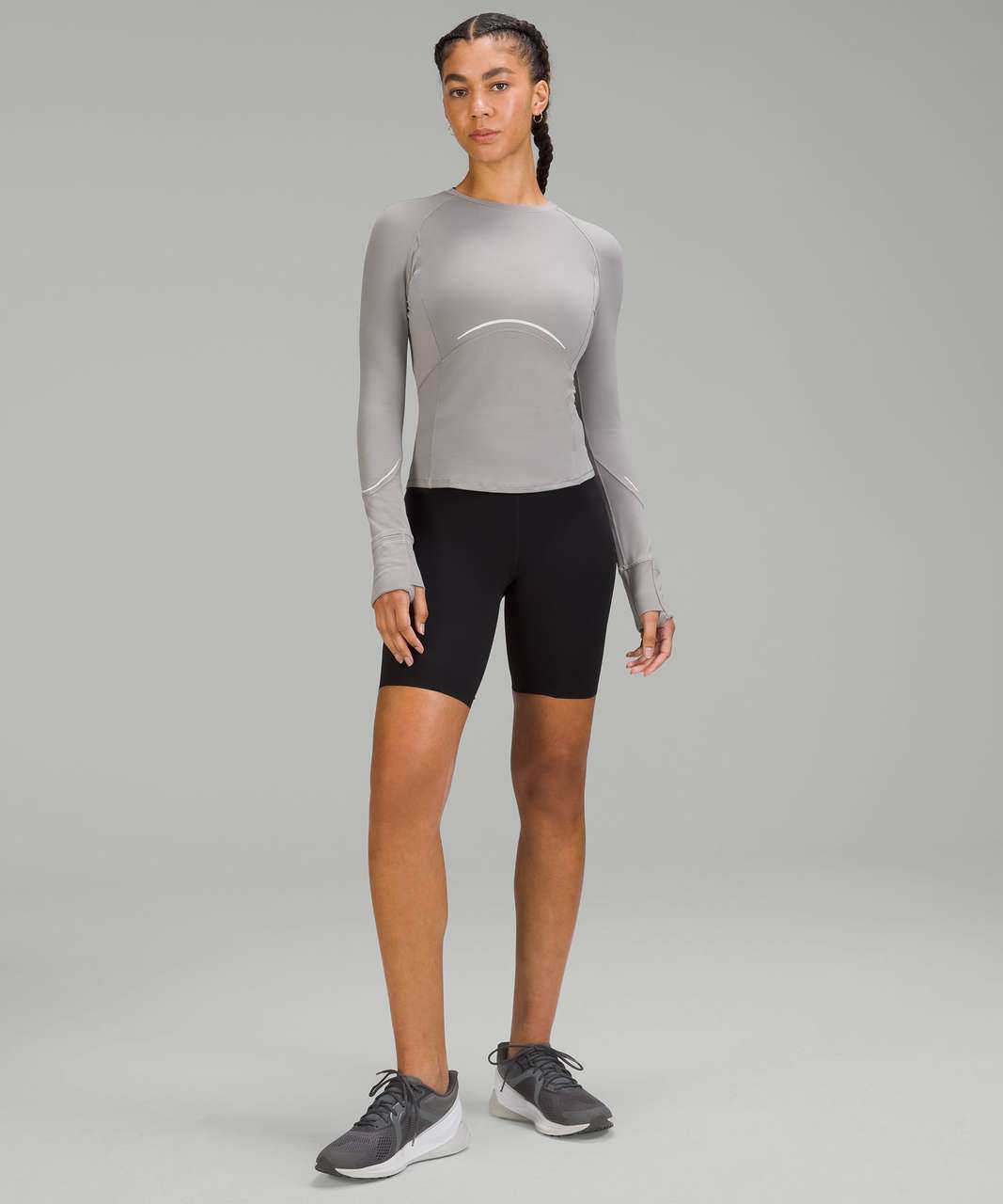 Lululemon Rulu Reflective Running Long Sleeve Shirt - Gull Grey