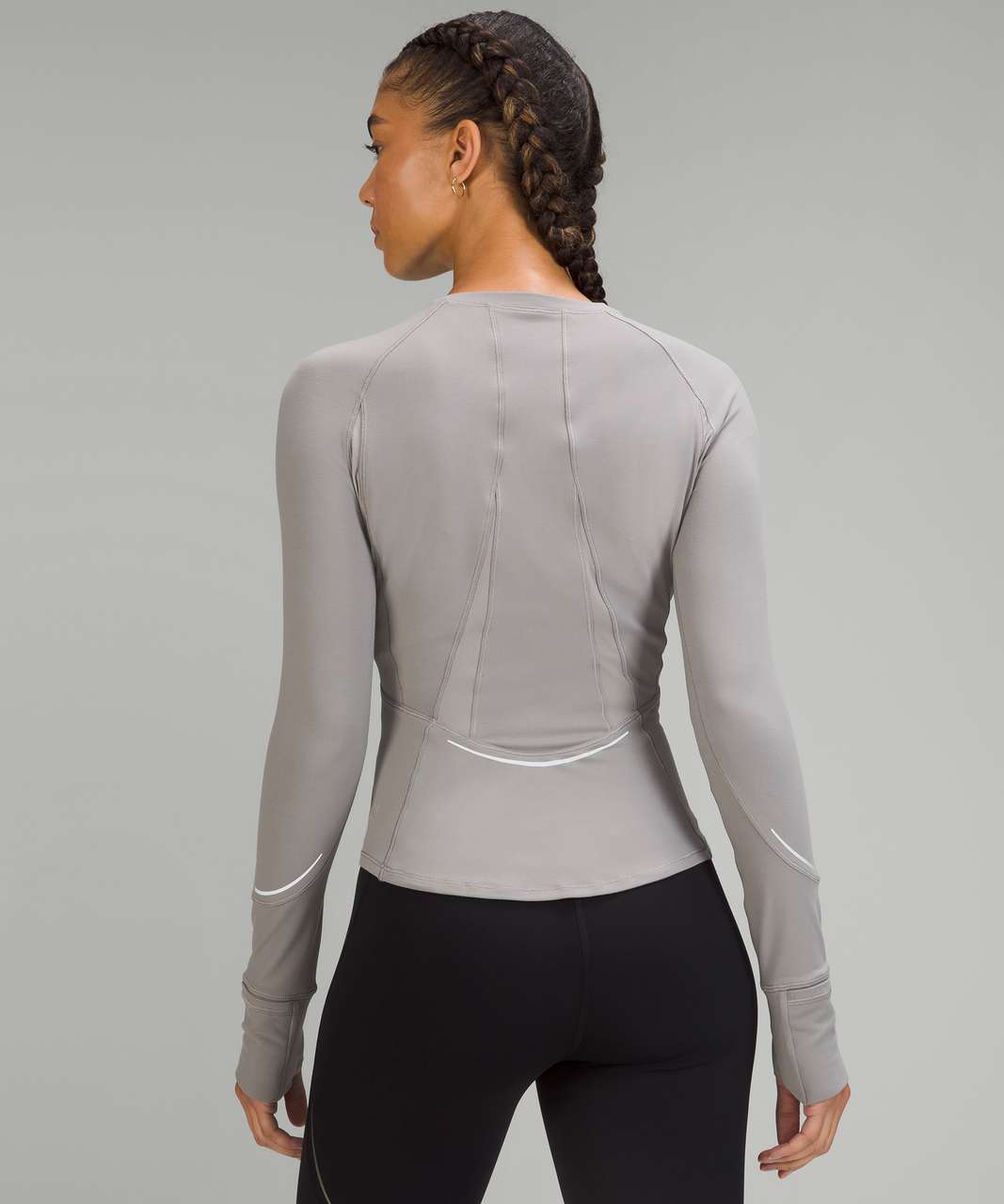 Lululemon Rulu Reflective Running Long Sleeve Shirt - Gull Grey