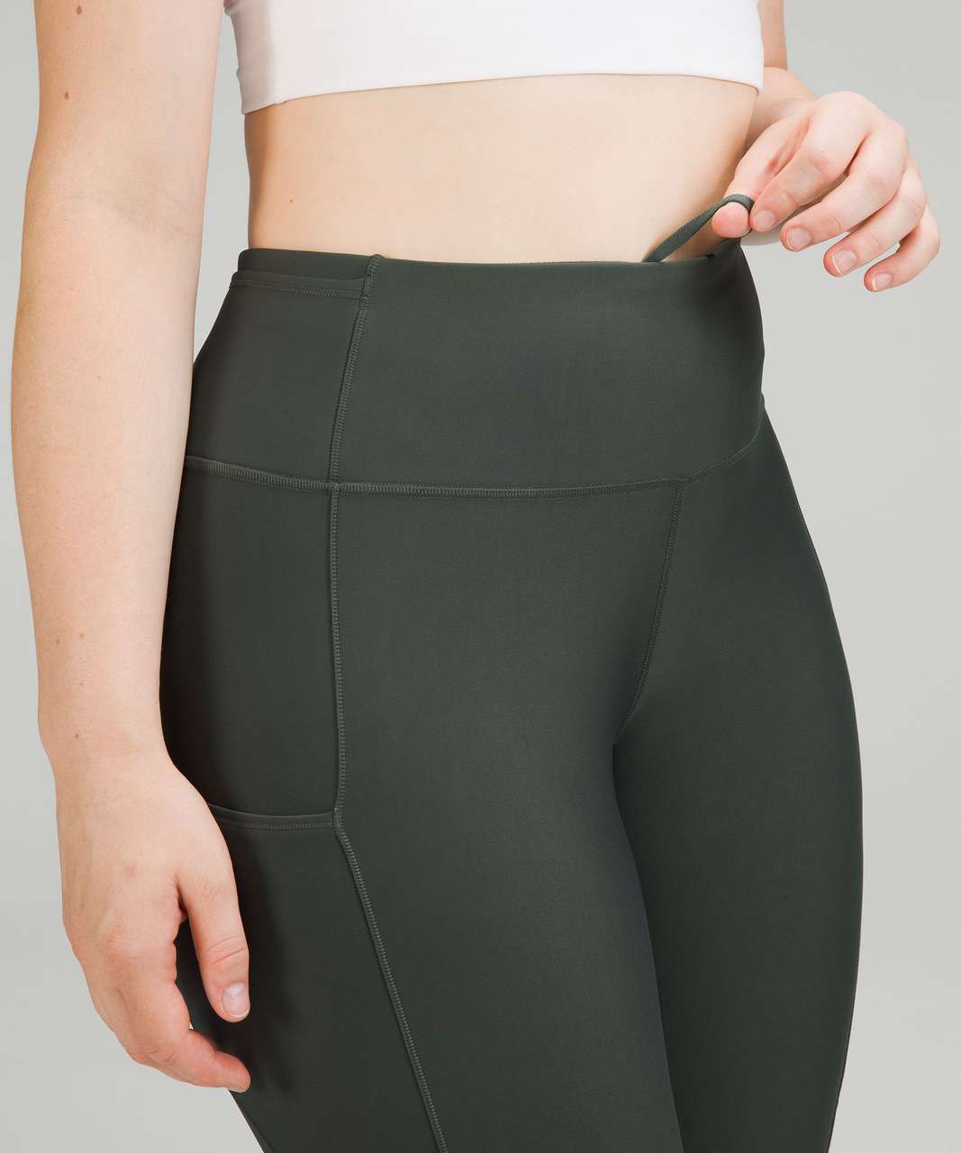 Lululemon Fast and Free High-Rise Fleece Tight 28 - Smoked Spruce - lulu  fanatics