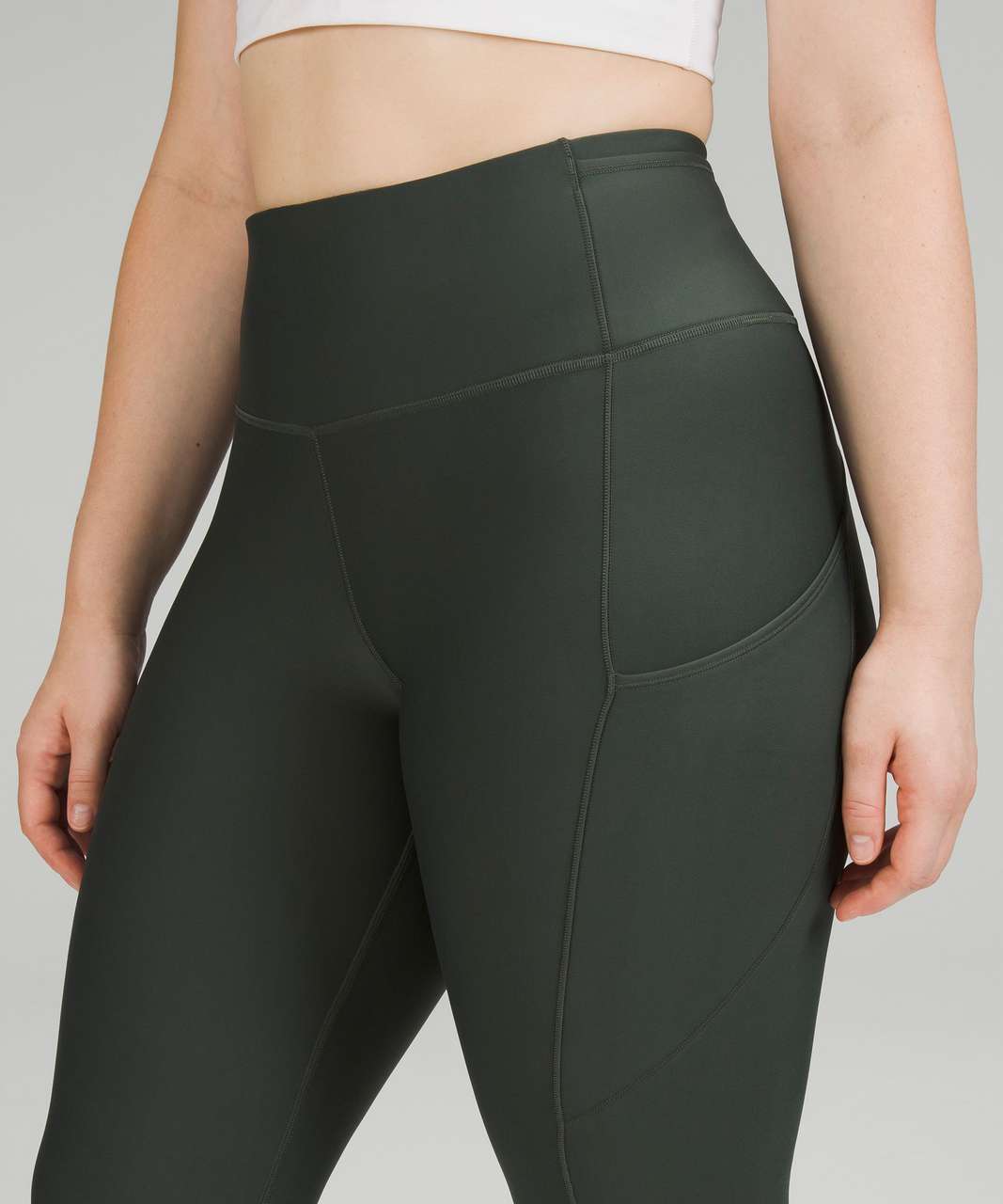 Lululemon Fast Free High Rise Crop Leggings Nulux 23” Camo Crispin Green Size  6