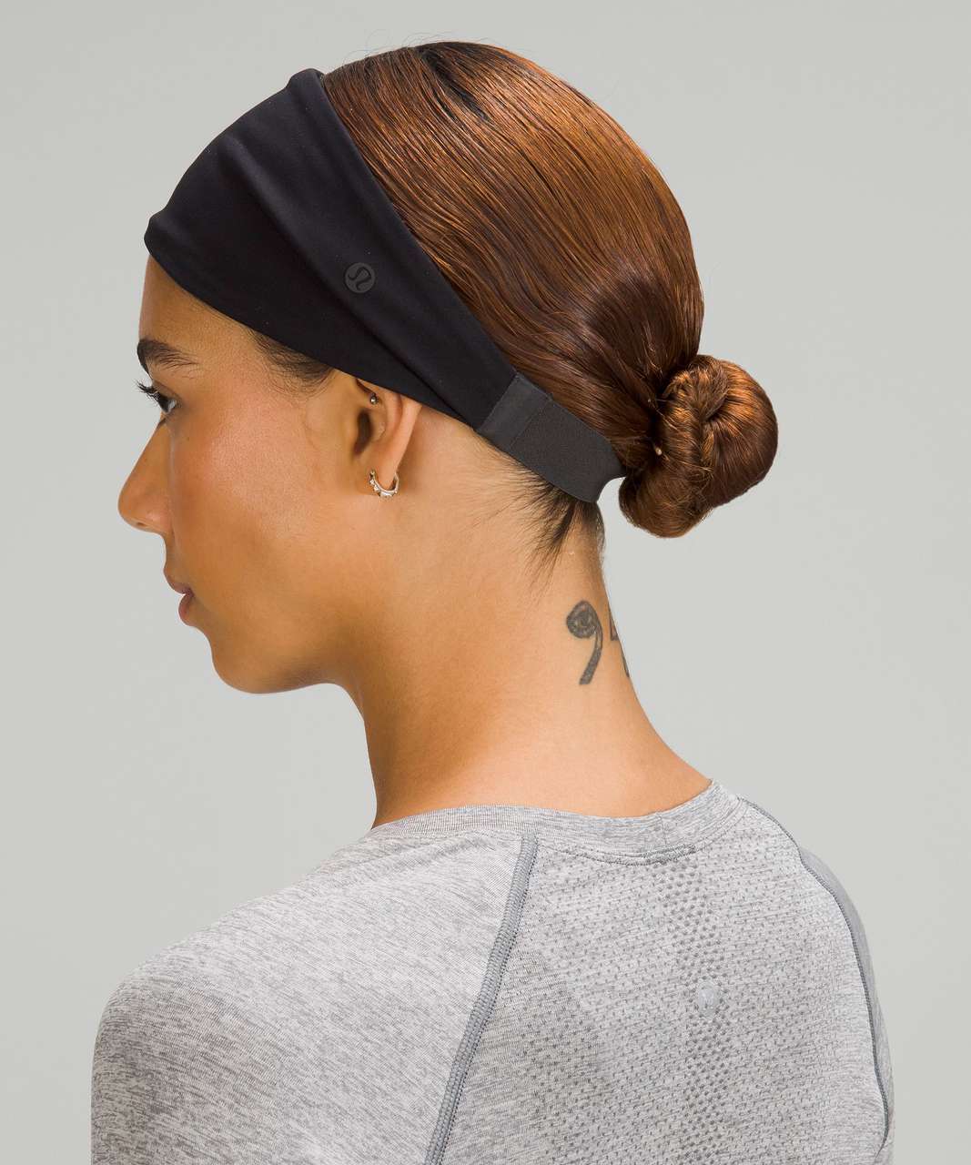 Lululemon Fringe Fighter Nulu Headband - Diamond Dye Pitch Grey Graphite Grey / Black