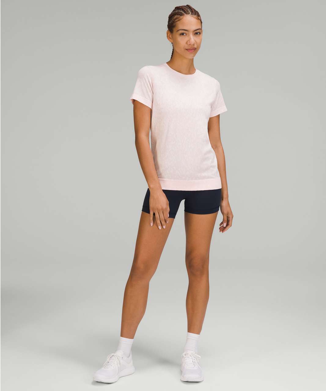 Lululemon Swiftly Relaxed Short Sleeve - Covered Camo Strawberry Milkshake / White