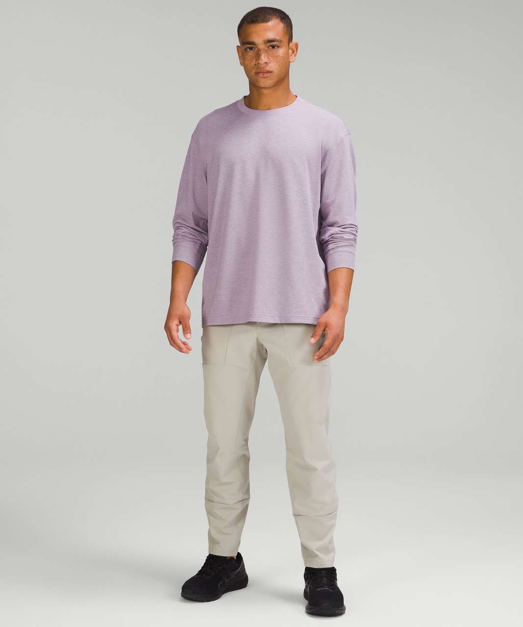 Lululemon Relaxed-Fit Training Long Sleeve Shirt - Heathered Purple Ash