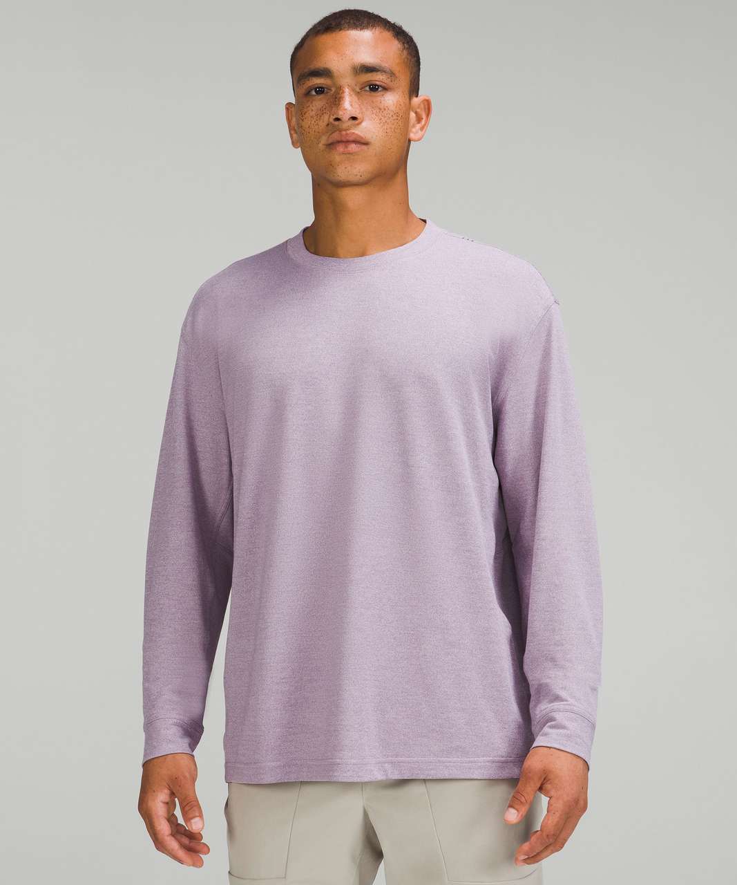 Lululemon Relaxed-Fit Training Long Sleeve Shirt - Heathered Purple Ash