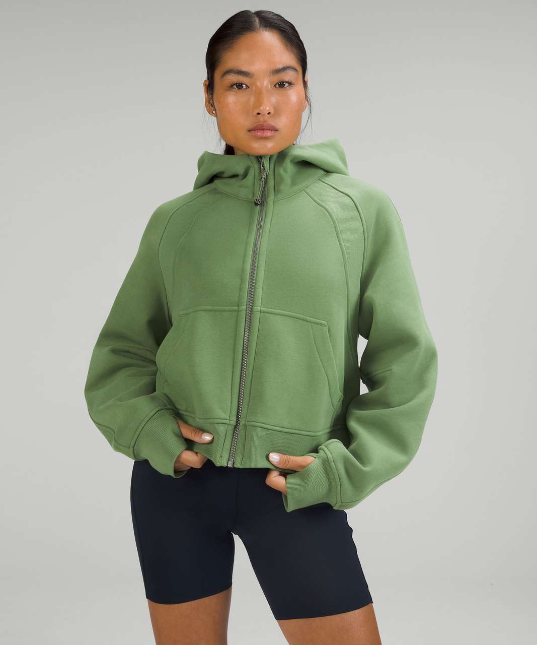 lululemon athletica Scuba Full-zip Cropped Hoodie - Color Green
