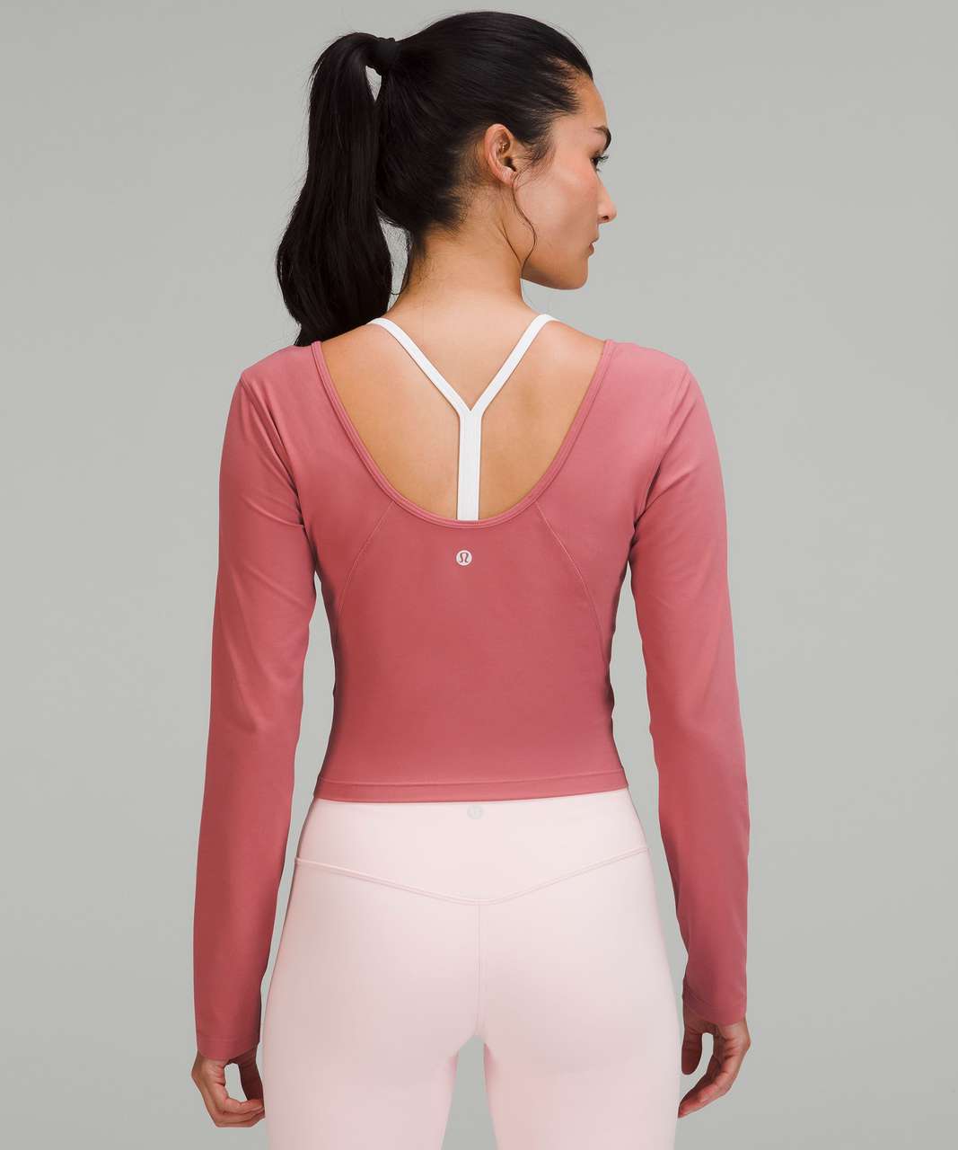 Lululemon Women's Align Long Sleeve Cropped Shirt Size 8 PSAV pink