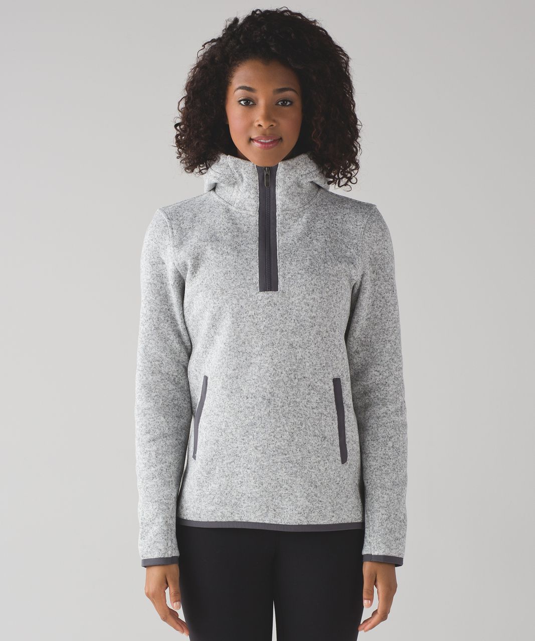 Lululemon Its Fleecing Cold Pullover - Heathered White / Dark Carbon