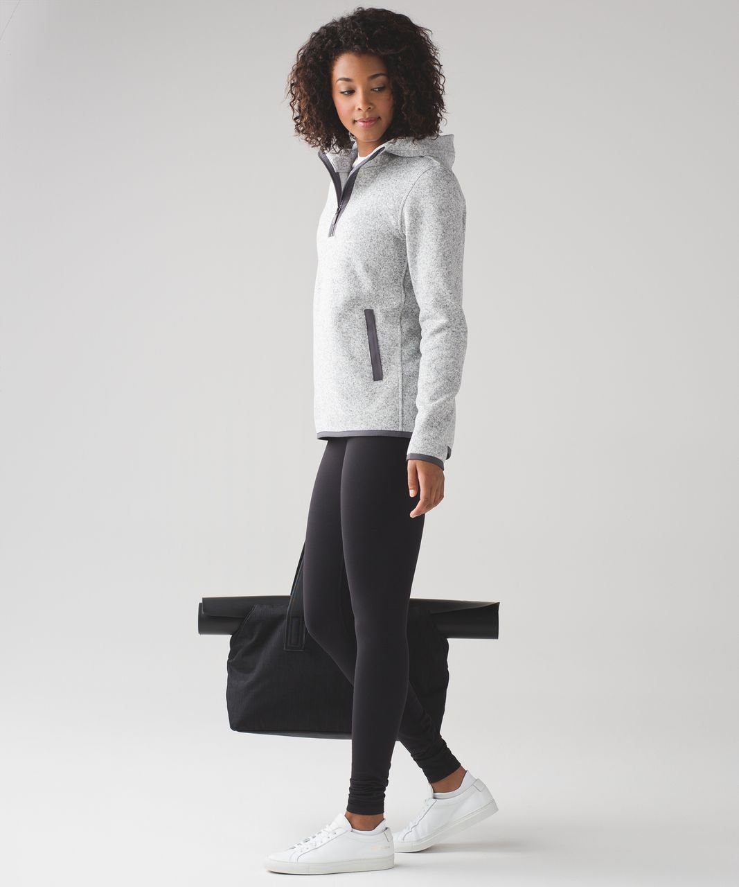 Lululemon Its Fleecing Cold Pullover - Heathered White / Dark Carbon