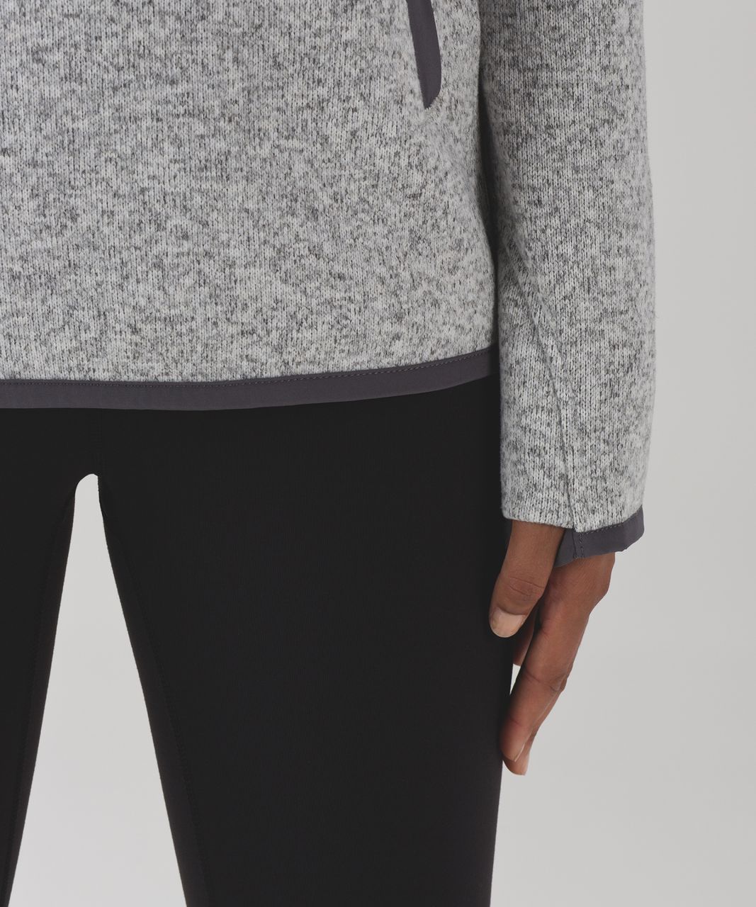 Lululemon Its Fleecing Cold Pullover - Heathered White / Dark Carbon