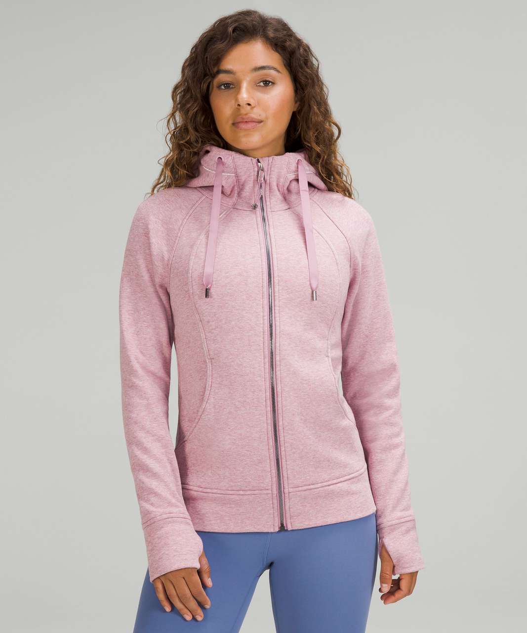 Lululemon Scuba Hoodie Plush Velour Size 8 Heathered Pink Taupe HPKT 27357