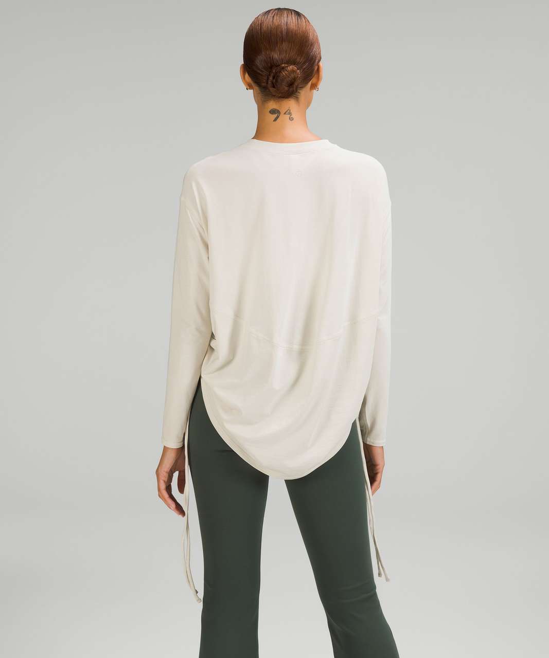 Lululemon Pima Cotton Side-Cinch Long Sleeve Shirt - Natural Ivory