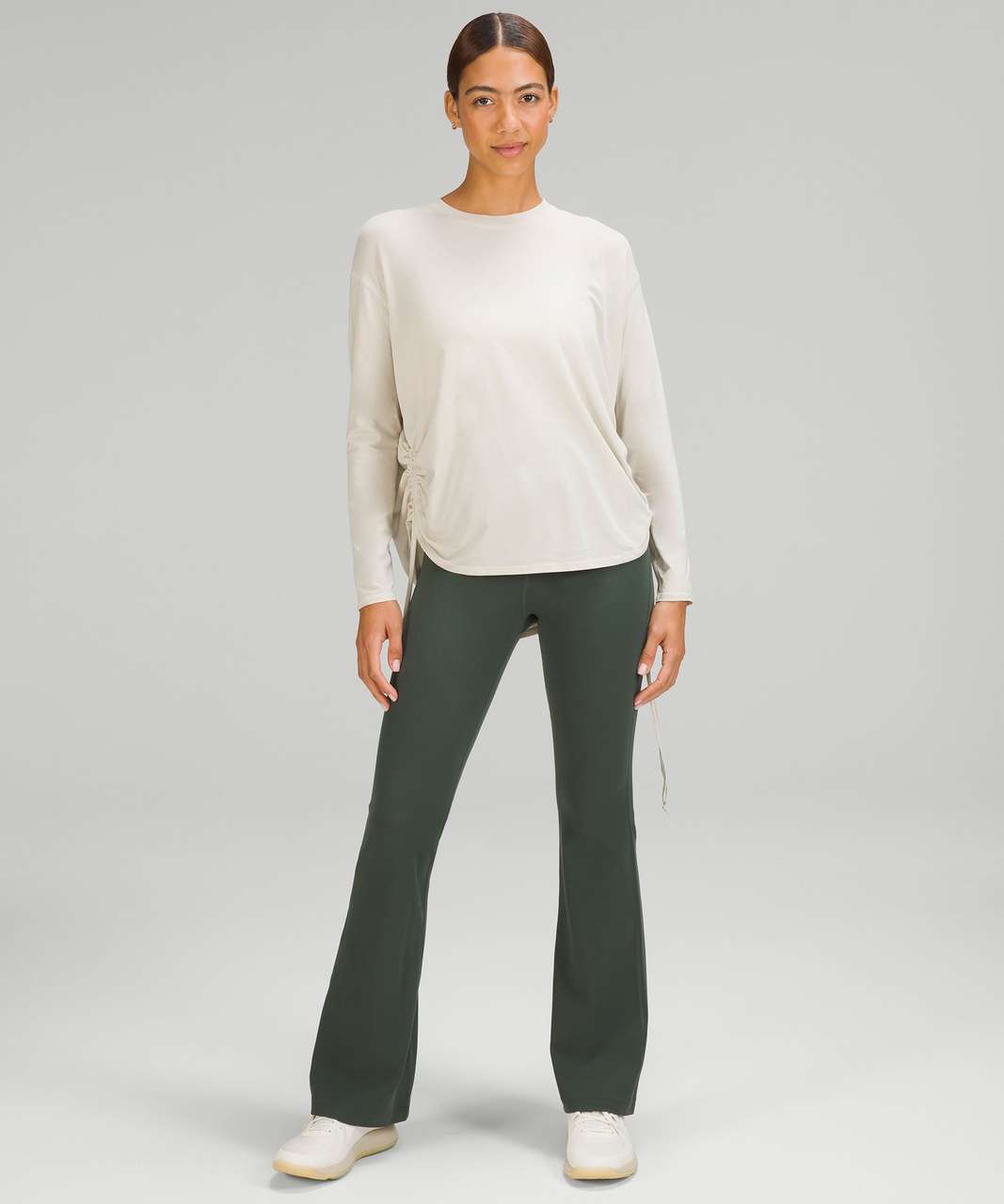 Lululemon Pima Cotton Side-Cinch Long Sleeve Shirt - Natural Ivory ...