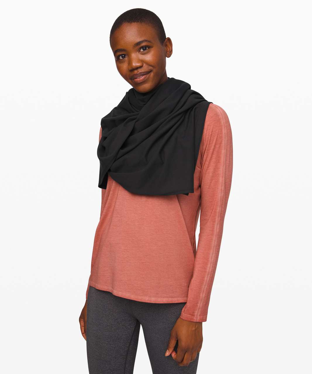 Lululemon heathered black herringbone vinyasa scarf 2015 - Agent