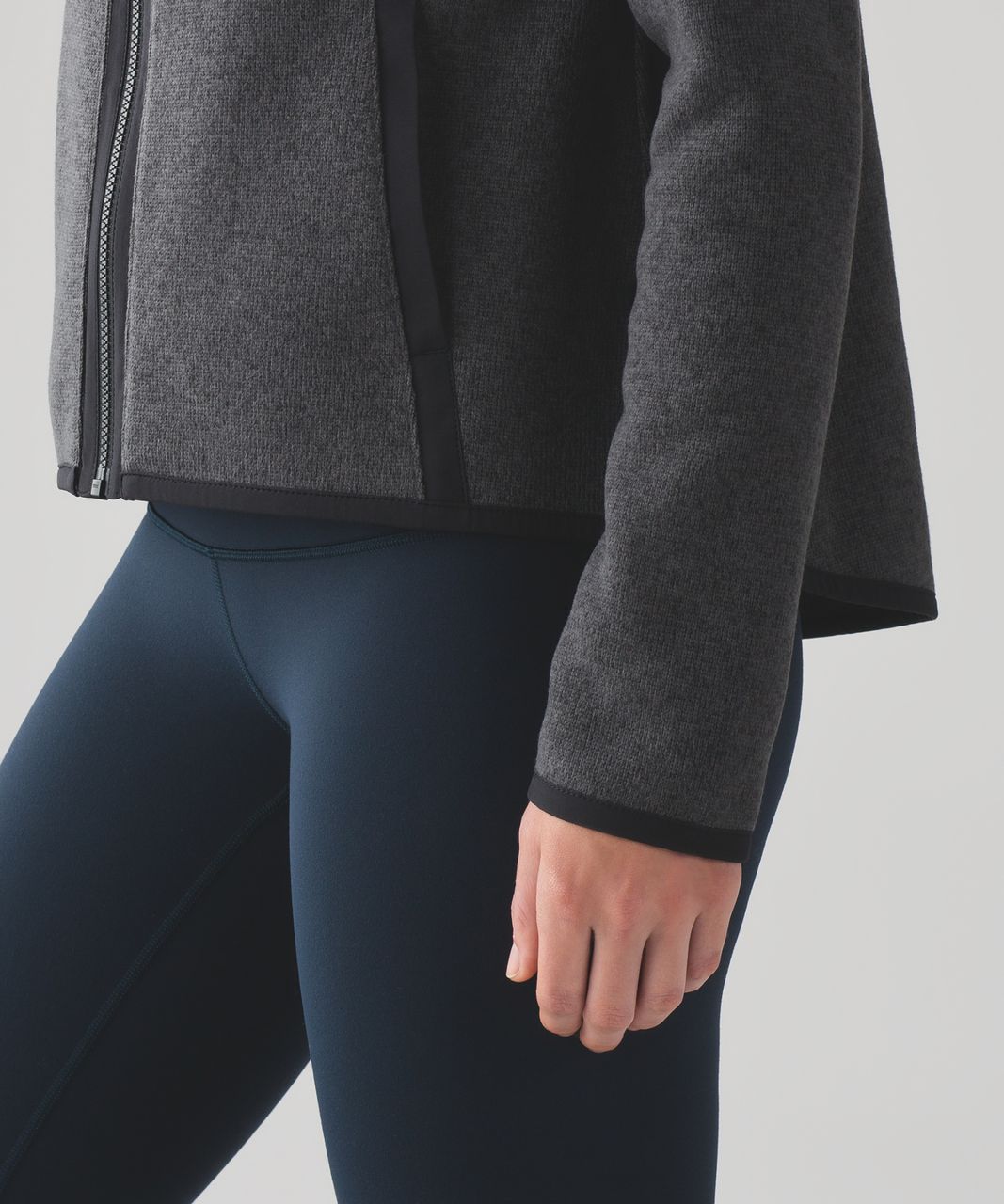 Lululemon Its Fleecing Cold Zip Up - Heathered Black / Black