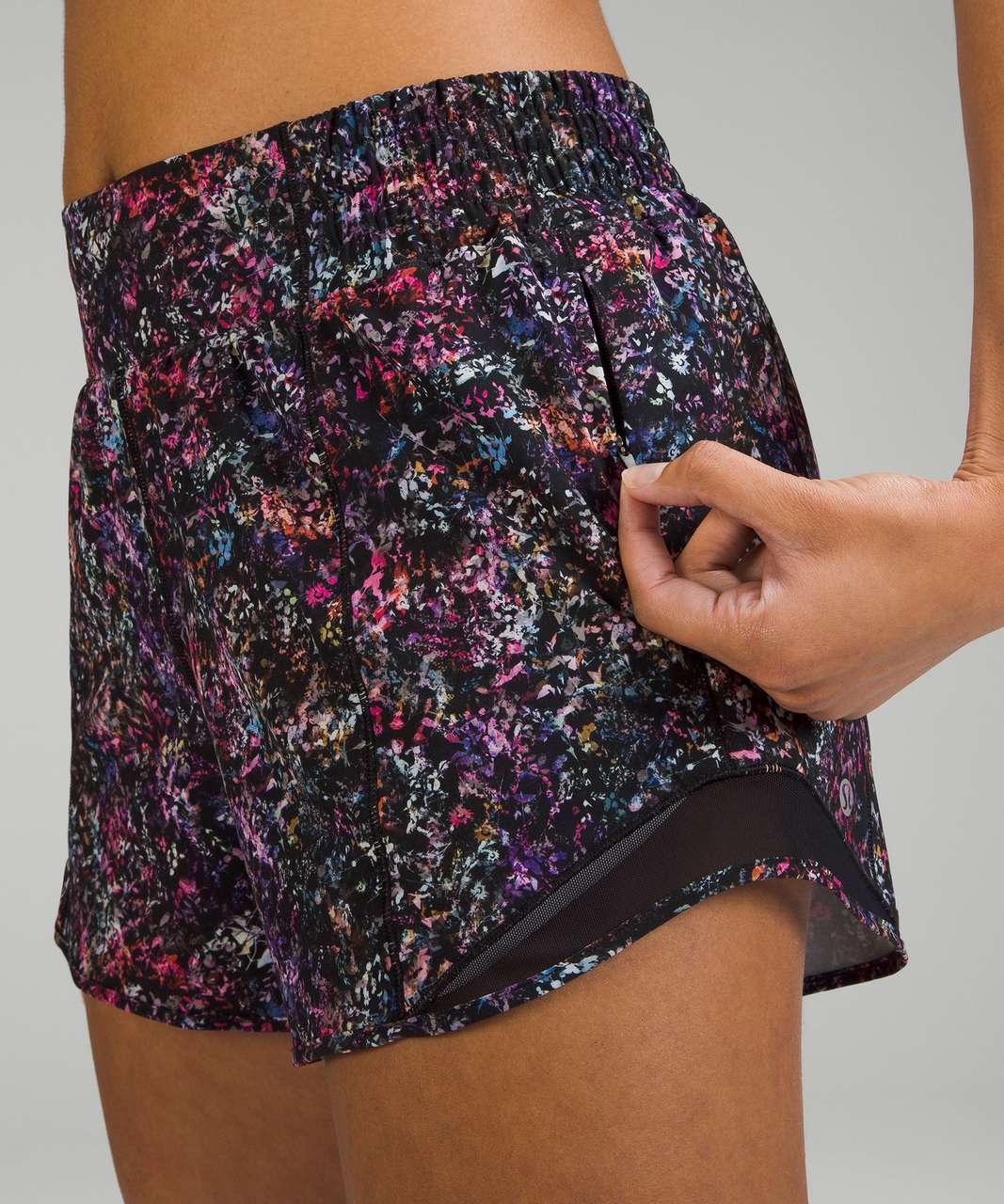 Lululemon Hotty Hot High-Rise Lined Short 4" - Floral Spray Multi / Black