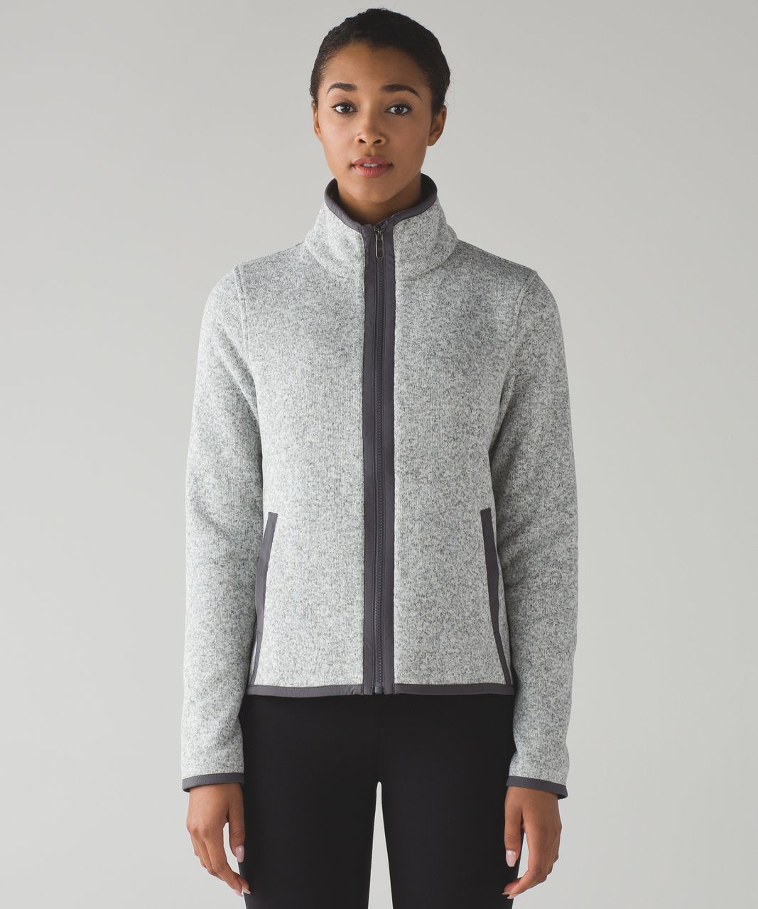 Lululemon Its Fleecing Cold Zip Up - Heathered White / Dark Carbon