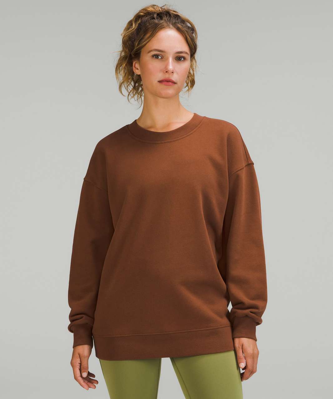 RSQ New York Girls Oversized Crewneck Sweatshirt - BROWN