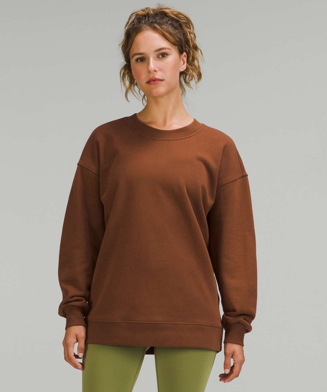 RSQ New York Girls Oversized Crewneck Sweatshirt - BROWN