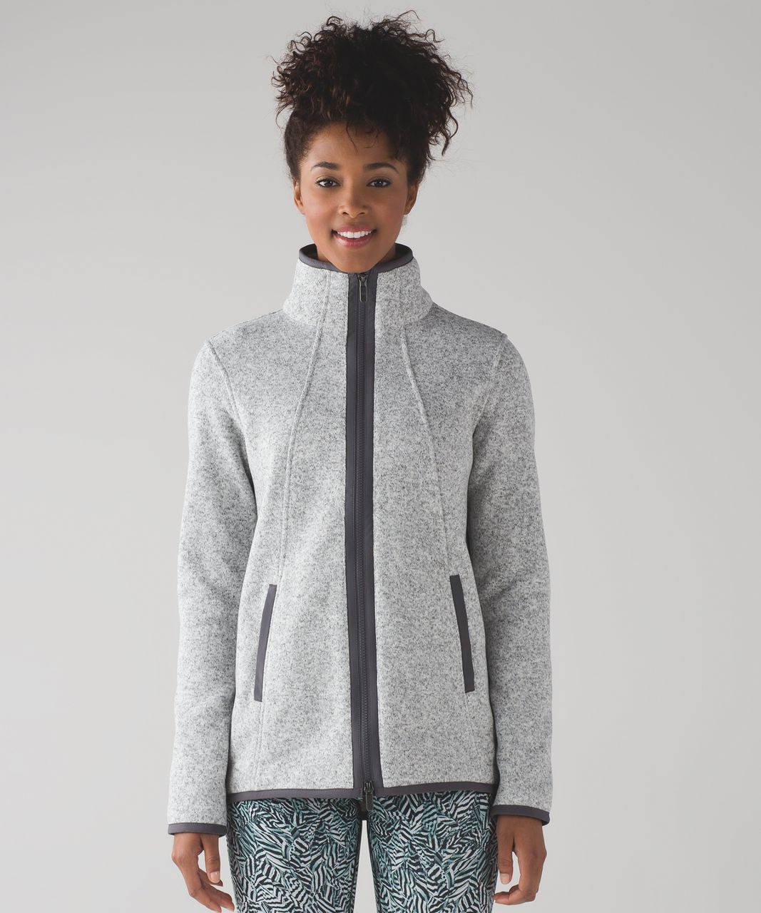 Lululemon Its Fleecing Cold Jacket - Heathered White / Dark Carbon