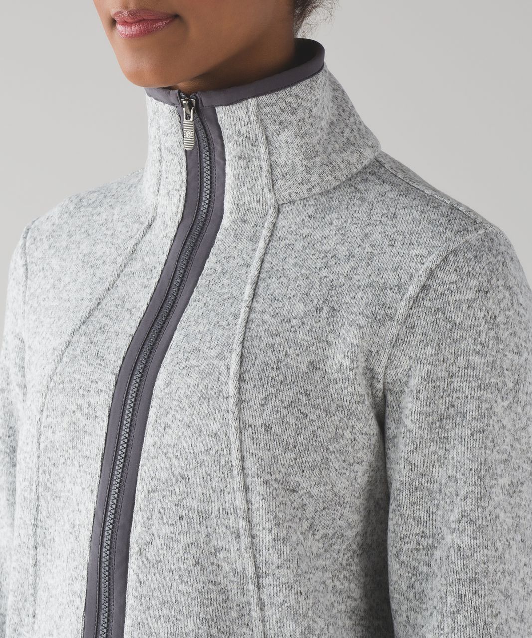 Lululemon Its Fleecing Cold Jacket - Heathered White / Dark Carbon