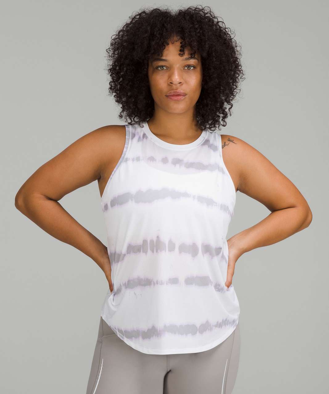 Lululemon High-Neck Running and Training Tank Top - Transverse Lilac Multi